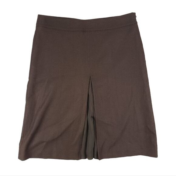 Burberry London Midi Skirt A-Line Brown Wool Angora Cashmere Blend - Picture 1 of 10